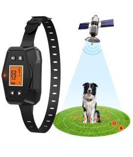 Wireless Dog Fence, 98-3280FT GPS Electric Invisiable Dog Fence, Waterproof Wireless Pet Fence Collar, Pet Containment System, Wireless Dog Fence for All Medium and Large Dogs Dog Training Outdoor