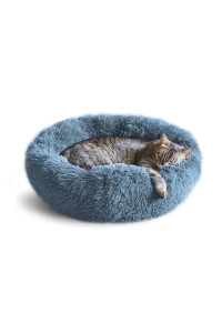 Whiskers & Friends Calming Cat Bed, Cat Beds for Indoor Cats, Small Dog Bed, Large Cat Bed, Cute Fluffy Round Donut Cat Beds & Furniture, Anti Anxiety Pet Bed - Up to 25 Lbs - Washable