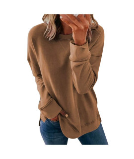 Fall Sweatshirts For Women Loose Fit Trendy Hoodies Plus Size Top Quarter Button Collar Shirts Long Sleeve Pullover