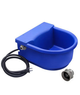 APlayfulBee Automatic Heated Dog Waterer Bowl Feeder Constant Temperature Dispenser 3L Outdoor Thermal Bowl with Float Ball Valves for Pet Dog Horse Cattle Goat Sheep (Blue)