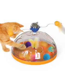 Aoccit Cat Toy Indoor For Cats Interactive Best Kitten Puzzle Toys Seller Kitty Treasure Chest Puzzles Smart Stimulating Mental Stimulation Brain Games Track Balls Teaser Catnip Ball With Feather Ab