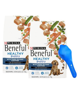 3 WAY WIN Beneful Healthy Puppy Food Bundle | Includes 2 Bags of Beneful Puppy Food Dry Dog Food Chicken Flavor (3.5 LB.) | Plus Paw Food Scoop!