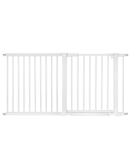 Baby Gate, Super Aide And Justable Baby Gate And Play Yard, Versatile Play Space, Extra Wide Pressure Mounted Dog Gate,Child Gate For Doorways Stairs And House,White(606-635Inch)