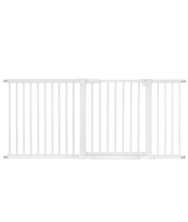 Baby Gate, Super Aide And Justable Baby Gate And Play Yard, Versatile Play Space, Extra Wide Pressure Mounted Dog Gate,Child Gate For Doorways Stairs And House,White (69-715 Inch)