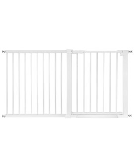 Baby Gate,Easy Fit Pet Gate For The House Indoor, Pressure Mounted, Retractable Baby Gate For Stairs,Extra Tall Child Safety Gate Extends Up To Extra Wide, White(575-606 Inch)