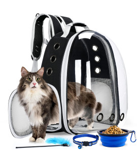 TOMAHAUK Cat Backpack Carrier Bubble Travel Bag, Airline Approved Backpack for Cats Bunny Kitten and Puppies, Cat Bookbag for Travel, Hiking, and Outdoor Use -Toys Added