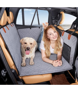 YJGF Back Seat Extender for Dogs,Dog Car Seat Cover for Back Seat Bed Inflatable for Car Camping Air Mattress,Dog Hammock for Car Travel Bed,Non Inflatable Car Bed Mattress for Car SUV Truck (Grey)