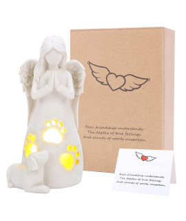Bearae Dog Memorial Gifts, Pet Loss Gifts, Passed Away Dog Gifts, Dog Remembrance Gifts, Sympathy Gift, Angel Candle Holder, Sculpted Hand-Painted Figurines For Loss Of Dog