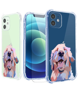 Roemary Puppy Case For Iphone 14 Plus With Screen Protector,For Iphone 14 Plus Case Golden Retriever,Clear Design Tpu Shock Absorbing] Soft Bumper Protective Case Cover For Iphone 14 Plus 67 Inch