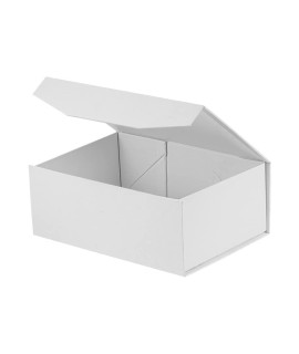 Obmmirao Upgrade 5Pcs White Gift Box 95X7X4 Inches, Sturdy Gift Box With Lid For Gift Packaging, Foldable Magnetic Closure Storage Boxes, Bridesmaid Proposal Box, Rectangle Collapsible Box (White5Pcs)