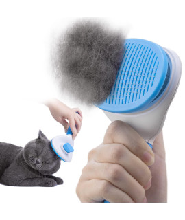 Self-Cleaning Slicker Brush For Dogs Cats: Dog Grooming Brush For Shedding Tangles Hair Gently Deshedding Dog Brush For Long Haired Short Haired Dogs Pet