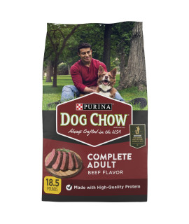 Purina Dog Chow Complete Adult Dry Dog Food Kibble Beef Flavor - 18.5 lb. Bag