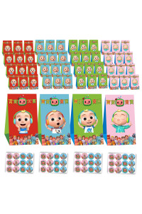 Belmaks 48Pcs Party Bags With Stickers Birthday Decorations Loot Bags Candy Boxes For Supplies 1St Favors