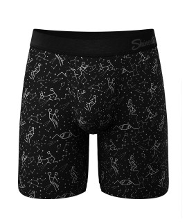 Long Leg Constellation Ball Hammock Pouch Underwear With Fly - 2X
