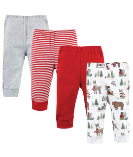 Hudson Baby Unisex Baby Cotton Pants And Leggings, Christmas Forest, 6-9 Months