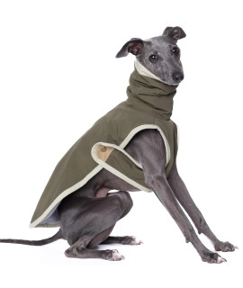 Yigi Turtleneck Jacket with Harness Opening, Fleece Lining- Warm, Adjustable, Lightweight, Breathable Sweater Jacket for Italian Greyhound (Large)