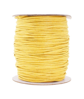 Mandala Crafts Size 15 Mm Mustard Waxed Cord For Jewelry Making, 109 Yds 15Mm Mustard Waxed Cotton Cord For Jewelry String Bracelet Cord Wax Cord Necklace String