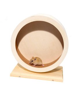 Antiai Hamster Wooden Silent Wheel, Small Animal Exercise Wheel Accessories, Quiet Spinner Hamster Running Wheels Toys For Hamsters,Guinea Pig, Gerbils, Mice And Other Small Pets,82 Medium Size