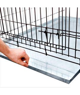 KOPEKS - Heavy Duty Multipurpose Replacement Metal Tray - Galvanized - Rust & Crack Proof - Several for Pet Crates, Grease Trap and Others (32 x 23 Inches, Metal Tray)