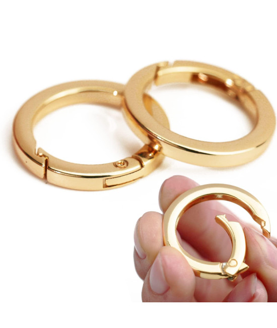 2 Pcs O Ring For Purse Strap,125Inch Spring Rings For Handbag Keys,Gold