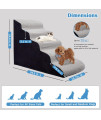 INRLKIT Pet Steps for Dogs and Cats, 5 Tiers High Density Foam Dog Ramp / Stair with Non-Slip Soft Cover for Couch, Sofa, High Bed and Other Place of Outdoor and Indoor, Grey