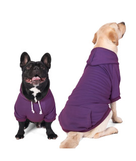 Furryilla Pet Clothes For Dog, Dog Hoodies Sweatshirt With Leash Hole For Medium Large Dogs (Purple, Large)