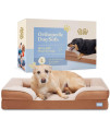 Orthopedic Sofa Dog Bed - Ultra Comfortable Dog Bed for Large Dogs - Breathable & Waterproof Pet Bed- Egg Foam Sofa Bed with Extra Head and Neck Support - Removable Washable Cover with Nonslip Bottom