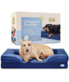 Orthopedic Sofa Large Dog Bed - Ultra Comfortable Dog Bed for Large Dogs- Breathable & Waterproof Pet Bed- Egg Foam Sofa Bed with Extra Head &Neck Support- Removable Washable Cover with Nonslip Bottom