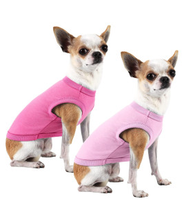 Sychien Dog Pink Shirts For Small Puppy Chihuahua,Blank Plain Pink Dogs Shirt For Cats,Xs Pink Rose