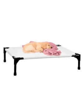 FIOCCO Elevated Dog Bed Raised Outdoor Dog Small Cot, Chew Proof Pet Bed with Non-Slip Feet and Breathable Mesh