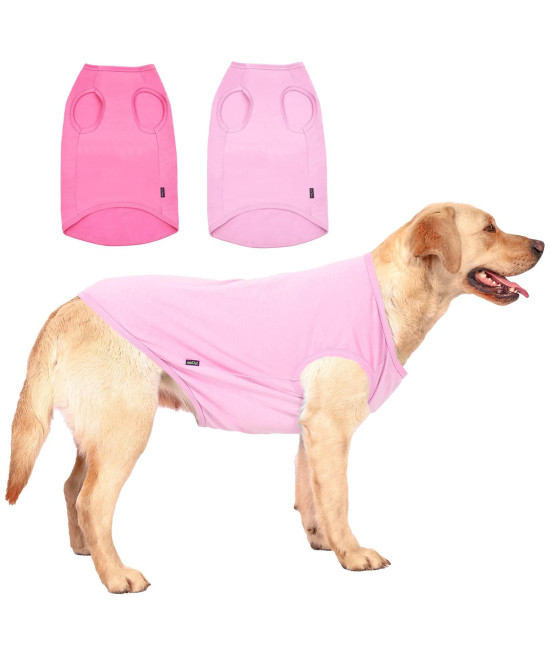 Sychien Dog Pink Shirt For Large Dogs,Blank Plain Pink Cotton Shirts For Labrador,Xxl Pink Rose