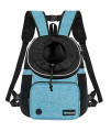 PetAmi Dog Front Carrier Backpack, Adjustable Dog Pet Cat Chest Carrier Backpack, Ventilated Dog Carrier for Hiking Camping Travel, Small Medium Dog Puppy Large Cat Carrying Bag, Max 15 lbs, Teal Blue