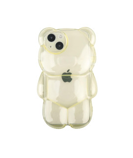 Bear Phone Case Compatible With Iphone 14 Case, Cute 3D Clear Yellow Bear Case, Shockproof Kpop Cartoon Bear Phone Case For Women Girls