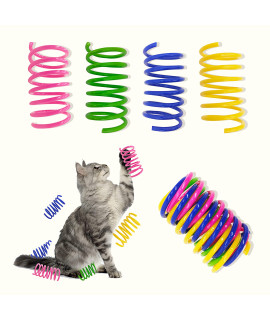 Agym Cat Spring Toys, 20 Packs Spiral Spring For Indoor Cats, Colorful Durable Plastic Spring Coils Attract Cats To Swat, Bite, Hunt, Interactive Spring Toys For Cats And Kittens