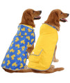 HDE Reversible Dog Raincoat Hooded Slicker Poncho Rain Coat Jacket for Small Medium Large Dogs Ducks/Yellow - 3XL