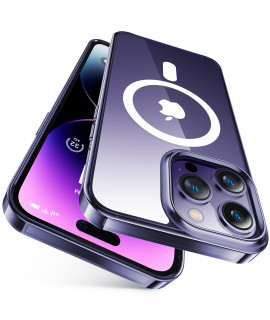 Torras Magnetic Diamond Clear Designed For Iphone 14 Pro Max Case Never Yellow]Military Grade Drop Tested] Compatible With Magsafe] Protective Slim Case For Iphone 14 Pro Max 67, Deep Purple