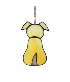 BOXCASA Pet Dog Memorial Gifts,Stained Glass Window Hanging for Suncatcher Decor,Yellow Dog Passing Away Gifts for Dog Lovers,Loss of Dog Sympathy Gift,Can Be Hung in Windows, Hallways, Bedrooms