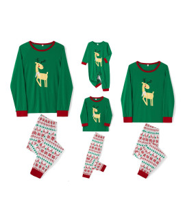 Awoscut Christmas Family Matching Pajama Sets Cute Christmas Elk Sleepwear Holiday Pjs Sleepwear For Couples Kids Baby(F333, Kids, 11 Years)