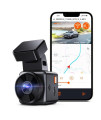 Vantrue E1 Lite 1080P Wifi Mini Dash Cam With Gps And Speed, Free App, Voice Control Front Car Dash Camera, 24 Hours Parking Mode, Night Vision, Motion Detection, Loop Recording, Support 512Gb Max