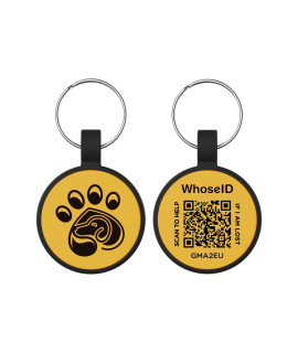 Qr Code Dog Id Tag, Modifiable Personalized Pet Online Profile, Silicone Silencer Dog Tag, Custom Pet Tag, Gps Tracking Location Alert Email, Lightweight Cat Tag, No Annoying Jingle (Paw, Orange)