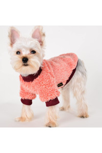 Yiikeyo Winter Dog Clothes For Small Dogs Boy Girl Yorkie Chihuahua Warm Flannel Sweater Cute Funny Pet Puppy Clothing Cat Doggie Coat Xs S M L (Large, Pink)