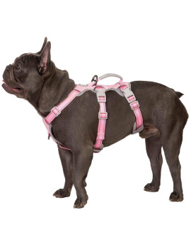 Escape Proof Harness For Dogs, No Escape Dog Harness, No Pull Dog Harness For Large Dogs With Handle,Reflective,Breathable,Durable, Adjustable Vest For Walking,Training,And Running Gear (Pink,Xl)