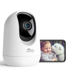 Ulofy 360A Pet Camera With Phone App, Indoor Security Camera For Babydog, Pantilt Video Baby Monitor With Super Ir Night Vision, Motion Detection & 2-Way Audio, Works With Alexa & Google Assistant