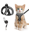 Cat Harness And Leash For Walking Escape Proof, Adjustable Kitten Vest Harness Reflective Soft Mesh Puppy Harness For Outdoor, Comfort Fit, Easy To Control (Gray, M)