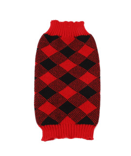 Hapee Christmas Dog Sweaters For Medium Dogs, Argyle Winter Xmas Pet Clothes