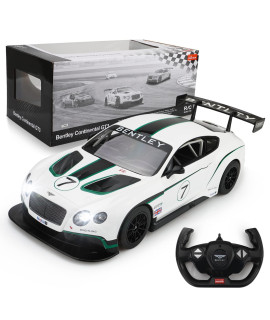Zmz Remote Control Car 1:14 Scale Bentleyacontinentalagt3, Electric Sport Racing Hobby Toy Car, Suitable Rc Cars For Adults & Kids, Halloween Christmas Birthday Gifts For Boys And Girls (White)