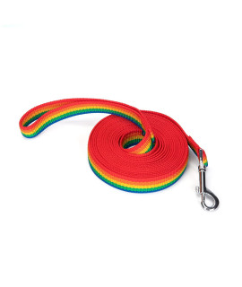 Siumouhoi Strong Durable Nylon Dog Training Leash, 1 Inch Wide Traction Rope, 6 Ft 10Ft 15Ft Long, For Small And Medium Dog (Rainbow, 15 Feet)