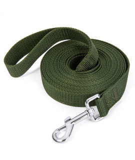 Siumouhoi Strong Durable Nylon Dog Training Leash, 1 Inch Wide Traction Rope, 6 Ft 10Ft 15Ft Long, For Small And Medium Dog (Military Green, 15 Feet)