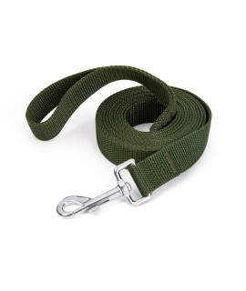 Siumouhoi Strong Durable Nylon Dog Training Leash, 1 Inch Wide Traction Rope, 6 ft 10ft 15ft Long, for Small and Medium Dog (Military Green, 10 Feet)