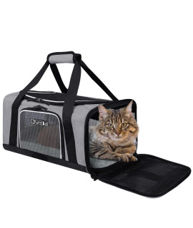 Petskd Pet Carrier 17X11X9 Southwest Alaska Airline Approved,Pet Travel Carrier Bag For Small Cats And Dogs, Soft Dog Carrier For 1-10 Lbs Pets,Dog Cat Carrier With Safety Lock Zipper(Grey)